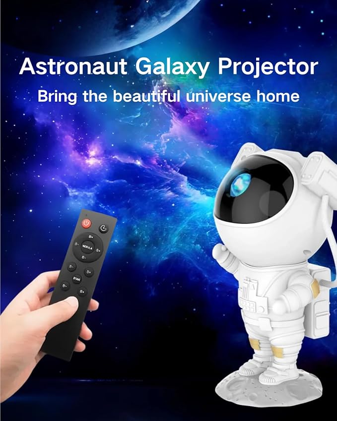 Galaxy Projector Astronaut Night Light, Star Projector Galaxy Light LED Lamp, 8 Nebula&Stars Effects, with Remote, Room Decorative Aesthetic, Gifts for Christmas, Birthdays, Holidays