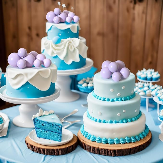 ASTARON 20 Pcs Ball Cake Topper Decorations Mini Balloons Cake Topper Sticks Light Purple Balls Cake Picks Cake Topper Balls Cake Decorations for Wedding Birthday Cake Decorations