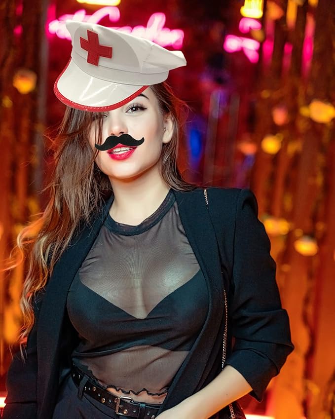 18 Pcs Funny Photo Booth Props for Adults - Assorted Dress Up Costume Hats and Fun Sunglasses - Fun Photo Booth Props Kits for Wedding, Bachelorette, Graduation, Birthday Party Supplies