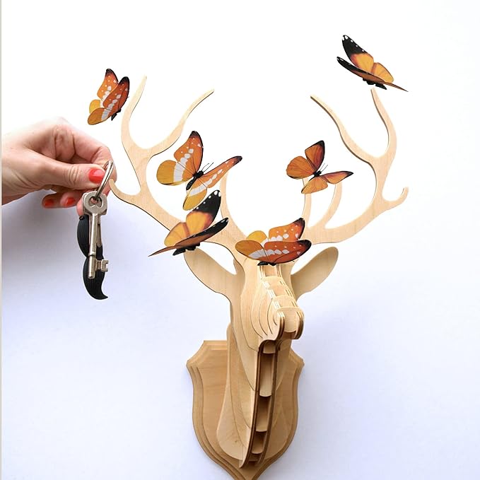 ConetoRosa 12PCS 2Sizes 3D Butterfly Decor - Fake Butterflies for Home, Room, Bedroom, Nursery Decor & Wedding, Christmas Party (Orange)