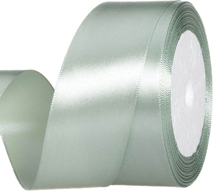 ATRBB 25 Yards 1-1/2 inch Wide Satin Ribbon Perfect for Wedding,Handmade Bows and Gift Wrapping(Sage Green)