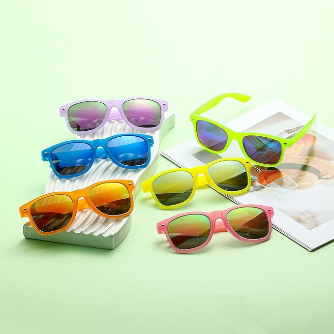 Fsmiling Neon Sunglasses Bulk Adult Party Sunglasses 80s Glasses Shades for Men Women Party Favors-15Pack,UV Protection