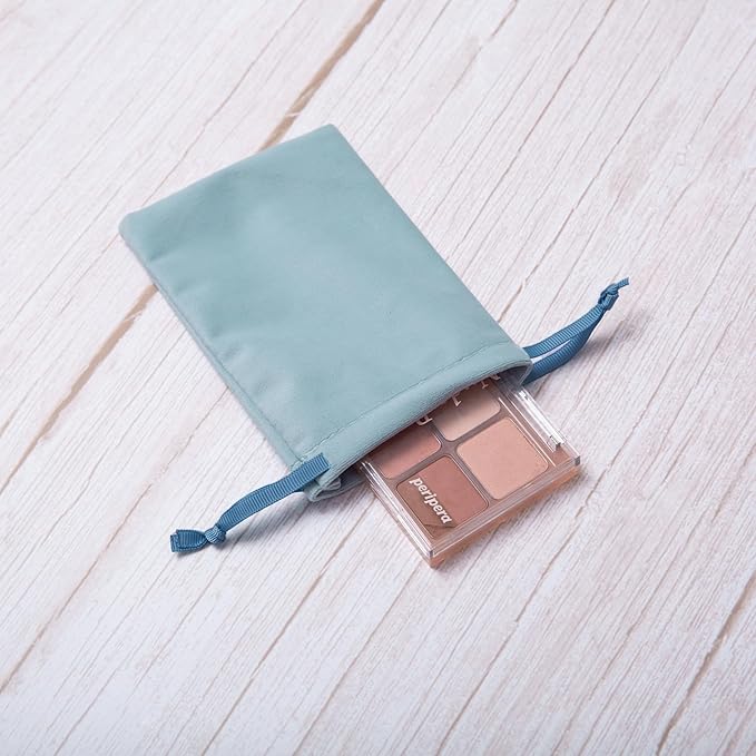 12pcs Dusty Blue Velvet Drawstring Bags 4x6 inches Small Velvet Cloth Gift Bags Jewelry Pouches for Storage Wedding Party Favor Christmas