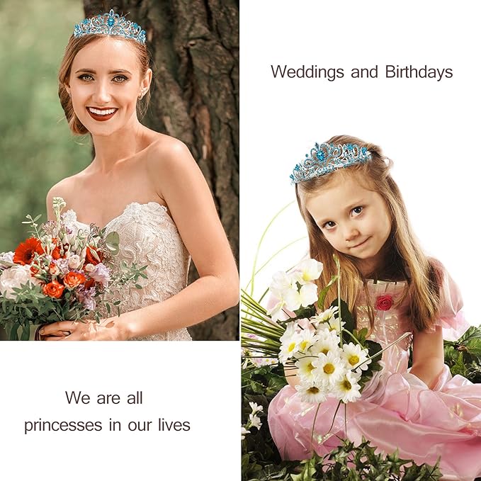 VELSCRUN Birthday Tiara & Crown Set - Princess Sash, Happy Birthday Girl Tiara, Party Decorations & Gifts