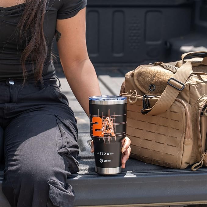 GRITR Stainless Steel Tumbler – 20oz/30oz, Insulated & Leakproof, Hot or Cold Drinks Anywhere, Travel Tumbler with Straw and Lids for Coffee, Water & Smoothies