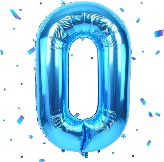 40 inch Blue Number Balloon Giant Foil Helium Balloons Blue Number 0 Balloon for Birthday Party Decorations