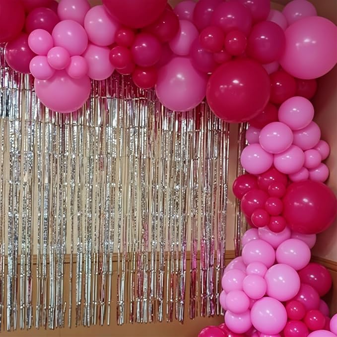 Hot Pink Balloons, 50pcs Pink Girl Balloons, Pearl Macaron Pink Balloon, Hot Pink Confetti Balloon for Girls Woman Princess Birthday Party Baby Shower Gender Reveal Wedding Bridal Shower Decor