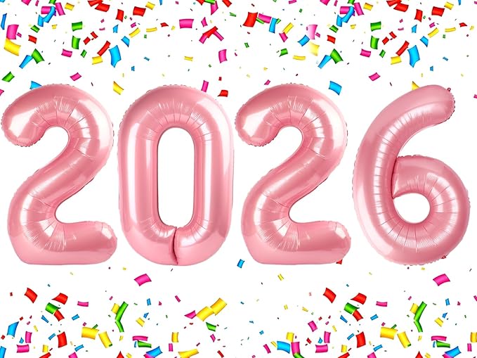2026 number balloon Pearl Pink