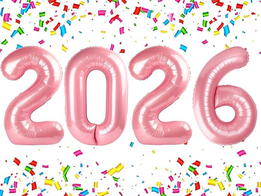 2026 number balloon Pearl Pink
