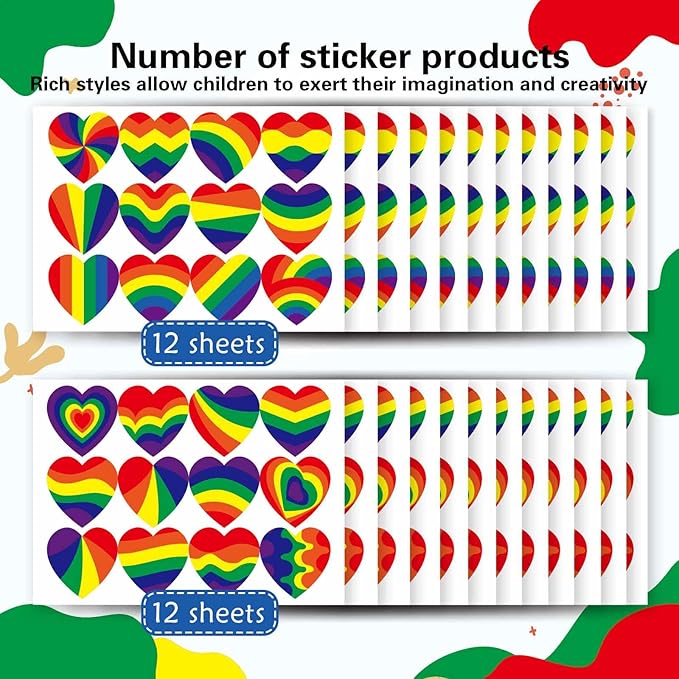 288 PCS Pride Stickers, LGBTQ Stickers, Rainbow Sticker Gay Bi Trans Lesbian Pride Stuff, LGBT Rainbow Mixed Sticker, LGBT Gift