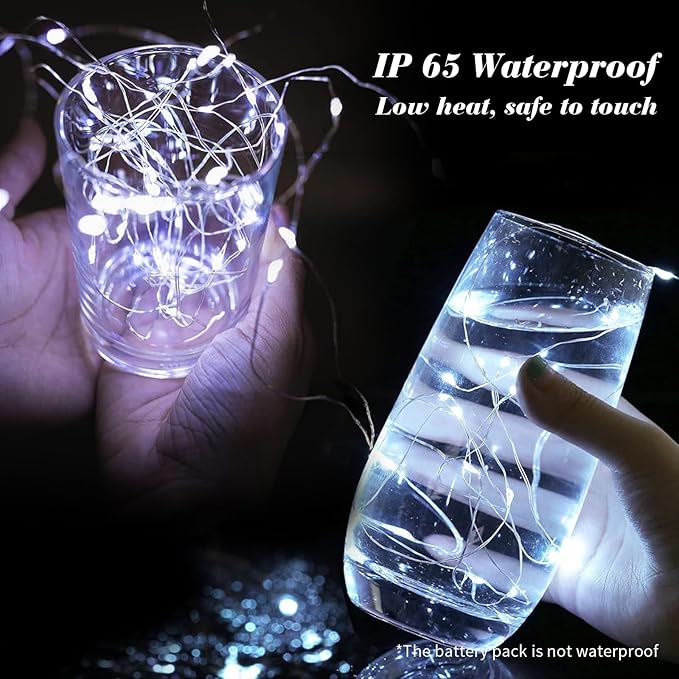 ZGWJ 6 Pack Fairy Lights Battery Operated with Remote, 7ft 20 LED Mini Fairy String Lights with Timer 8 Lighting Modes Waterproof for Halloween Christmas Tree DIY, Parties, Bedroom Decorations White