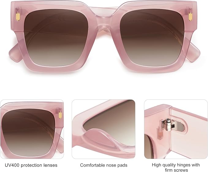 SOJOS Vintage Oversized Square Sunglasses for Women,Retro Womens Luxury Big Large Sun Glasses UV400 SJ2194