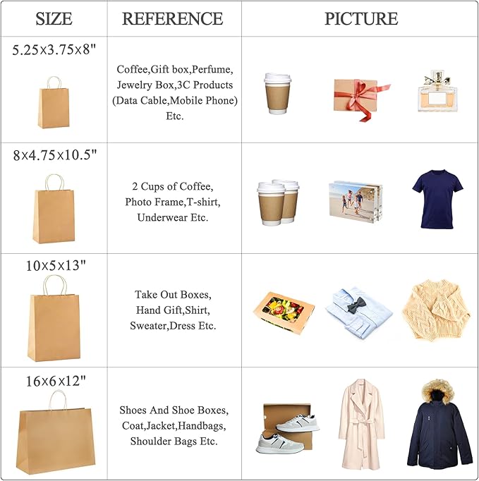 GSSUSA 16x6x12 Brown Paper Bags with Handles 25 Pcs, kraft Paper Shopping Bag for Small Business, Large Paper Bags Valentine's Gift Bag with Handles for Boutique, Food Service Take Out