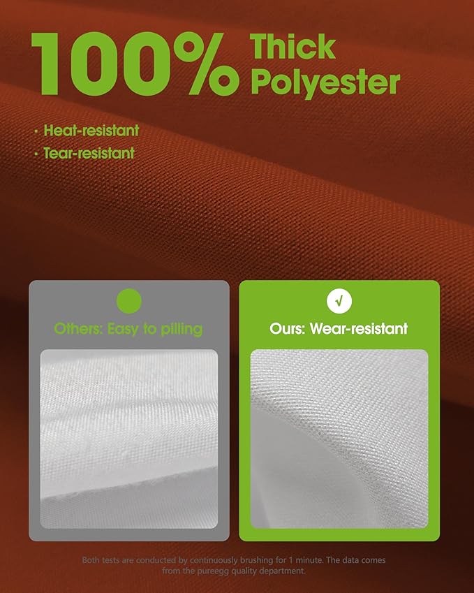Pureegg Rectangle Table Cloth 60" x 84" – Fall Thanksgiving Tablecloth Offers Reusable & Washable Protection, Ideal for Outdoor Party, Picnic, Wedding, Banquet and Birthday, Rust
