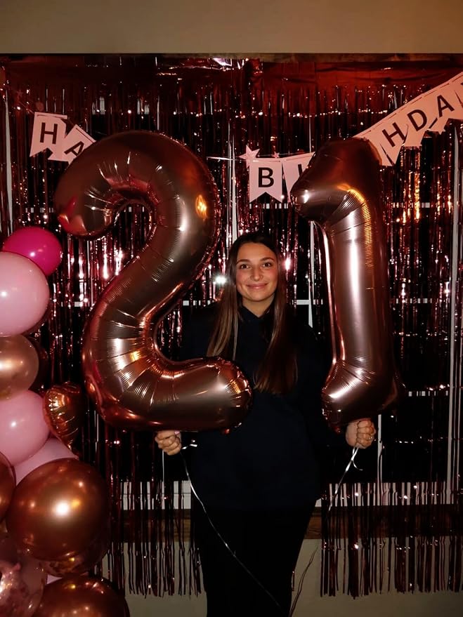 Dark Brown Number 1 Balloon 40 inch, Number 1 Birthday Balloon for Boy Girl, Coffee Brown Foil One for 1st 10 11 12 16 18 Birthday Party, Anniversary Celebration Number Balloons Decorations