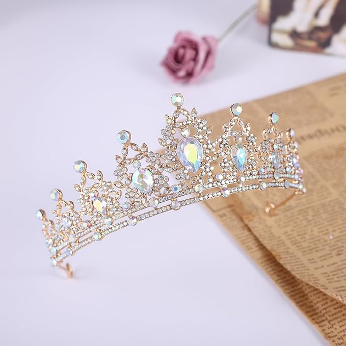 Princess Tiara and Crown for Women Wedding Tiaras for Bridal girls Tiaras and Crystal Crowns Rhinestone Headband Metal Hair Accessories for Costume Birthday Party Prom Gifts