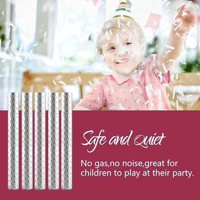 BATTIFE 40Pack White Confetti Wands, Tissue Paper Confetti Flick Flutter Sticks for Wedding Celebrations, Anniversary, Birthday Party, 7.8inch