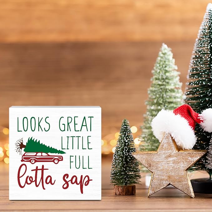 Christmas Vacation Decorations, Christmas Holiday Decor, Merry Xmas Vacation Decor for Home Bathroom, Funny Xmas Holiday Decorations for Table 5 X 5 Inch