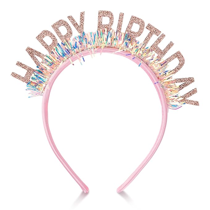 Birthday Headband Tiara, Happy Birthday Headband Tiara Accessories for Women, Rose Gold Tiaras Crown Accessories Decorations Party Favors for Girl Princess