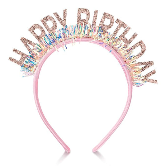 Birthday Headband Tiara, Happy Birthday Headband Tiara Accessories for Women, Rose Gold Tiaras Crown Accessories Decorations Party Favors for Girl Princess