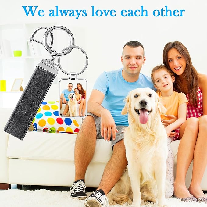 Double Side Custom Keychain with Picture Personalized Engraving Photo Text Customized Gifts for Men Women