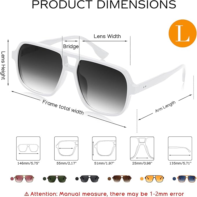 FEISEDY Retro Square Aviator Sunglasses Women Men 70s Vintage Trendy Plastic Frame Sun Glasses B4158