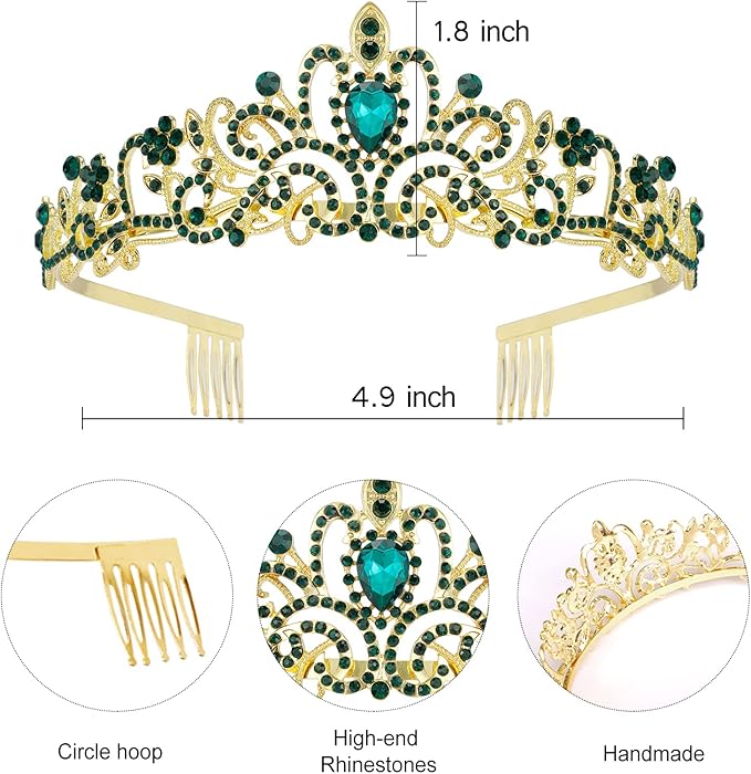 VELSCRUN Birthday Tiara & Crown Set - Princess Sash, Happy Birthday Girl Tiara, Party Decorations & Gifts