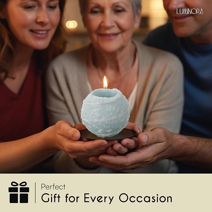 LUMINORA Unique Spiral Scented Candle | Hand-Crafted Soy Decorative Candle with Mesmerizing Spiral Burn, Twisted Wave Design & Premium Gift Box | Bit of Blue | Ocean Scent |