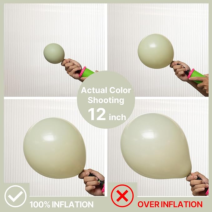 PartyWoo Sage Green Balloons 85 pcs Different Sizes of 18 12 10 5 Inch Matte Olive Boho Dusty Green Eucalyptus Latex Helium Balloon Arch Kit Garland for Wedding Birthday Party Decorations Green-F32
