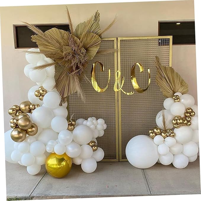 White Balloon Garland Kit DIY Arch Latex Balloons for Shower Wedding Party Decorations for Wall Window Door Hanging and Photo Props