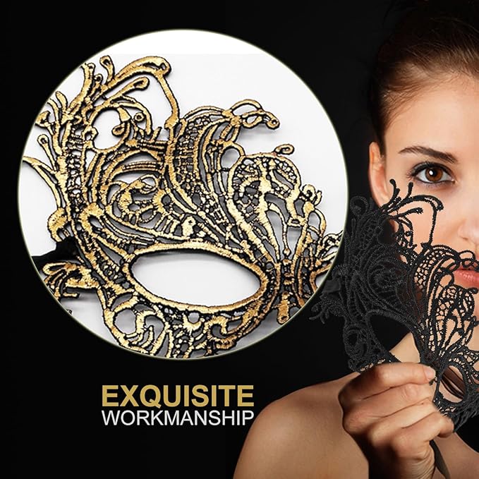 Couple Masquerade Mask for Women Men Shiny Venetian Mask Halloween Mask for Party Prom Ball Costume Lace Masks