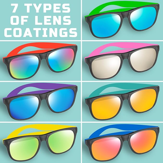 36 Pack 12 Color Neon Kid Sunglasses Bulk Party Favor for Kid Adult Boy Girl,80s Retro Style Plastic Toddler UV400 Toy Sunglasses Summer Beach Pool Birthday Graduation Party Classroom Prize