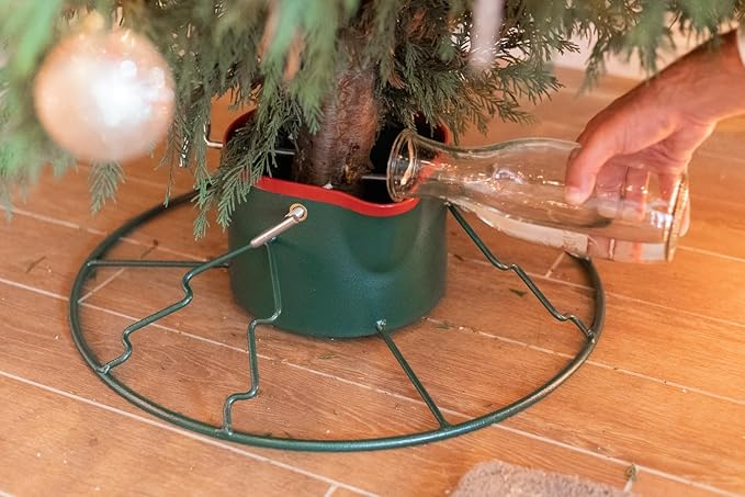 Yard Butler Santa's Helper Easy Fill - Easy to Use & Assemble Christmas Tree Stand - Durable & Sturdy Stand Made with Anti-Rust Steel - Beautiful Addition to Holiday Decor - 6' to 11' Trees - Green