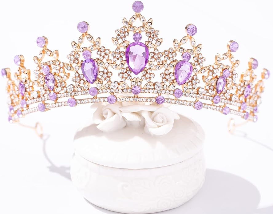 FORSEVEN Crystal Tiaras for Women, Wedding Tiaras and Crowns for Women Tiaras for Birthday Party Princess Crown Hair Accessories Bride Rhinestone Halloween Decorations Headband