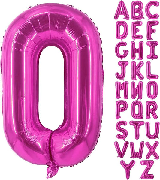 Lovoir 40 Inch Large Hot Pink Letter O Balloons Big Size Jumbo Mylar Foil Helium Balloon for Birthday Party Celebration Decorations Alphabet Hot Pink O
