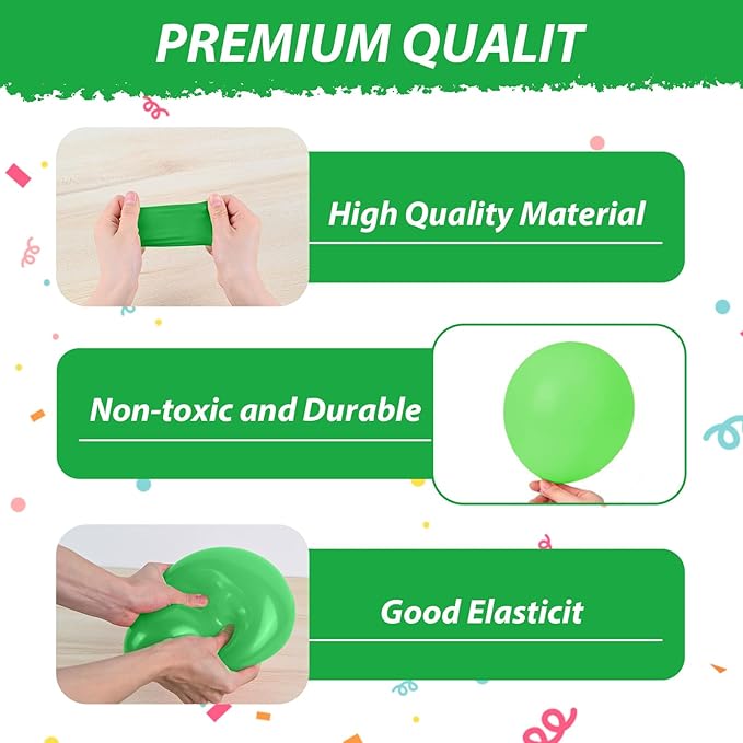 Green Black White Balloons, 50pc Soccer Birthday Balloons, Dark Green Light Green Balloon, Soccer Printed Balloon for Boy Man Sports Game Football Theme Birthday Party Baby Shower Bachelorette Decor