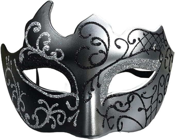 Masquerade Mask for Couple Mardi Gras Venetian Party Mask Set Halloween Costume Accessory