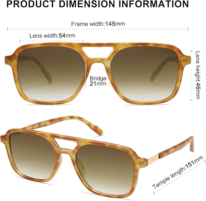 SOJOS Retro Aviator Sunglasses for Women Men,Trendy Rectangle Womens Mens Shades Sun Glasses SJ2202