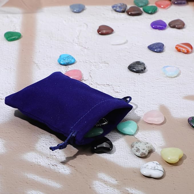 Teaaha 16PCS Dice Bag 3 X 4 Inch Small Velvet Drawstring Dice Velour Christmas Halloween Storage Bags Wedding Gift Pouch for Wrapping Jewelry, Resin Runes(8 Colors)