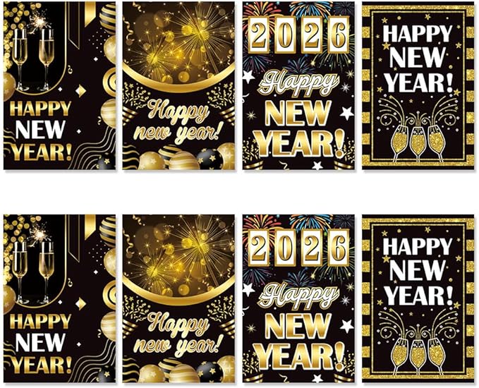 24 Pcs Happy New Year Wine Bottle Labels Stickers 2026 New Year Eve Party Decoration New Year Eve Self Adhesive Bottle Labels Waterproof Beer Bottle Stickers New Year Eve Party Supplies