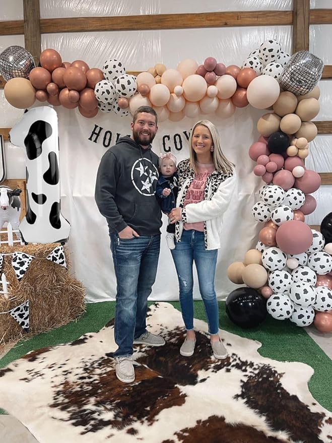 Cow Print Number Balloon Birthday Decorations, 40 inch Number balloon 0-9(Zero-Nine), Cow Balloon for Farm Birthday Party Supplies, Cow Themed birthday party Decorations (Number 3)
