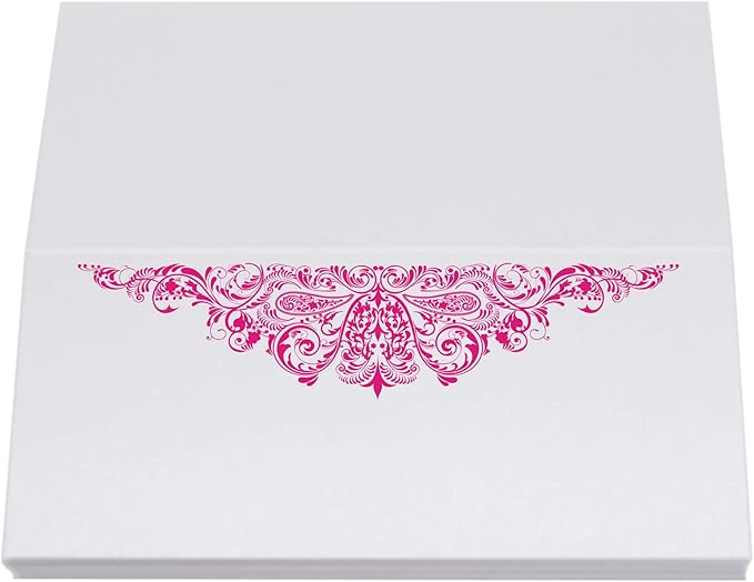 Paisley Place Cards, Fuschia (Choose Color), Set of 25, Pre-cut and Scored - Wedding, Party, Dinner, and Special Events - Made in the USA
