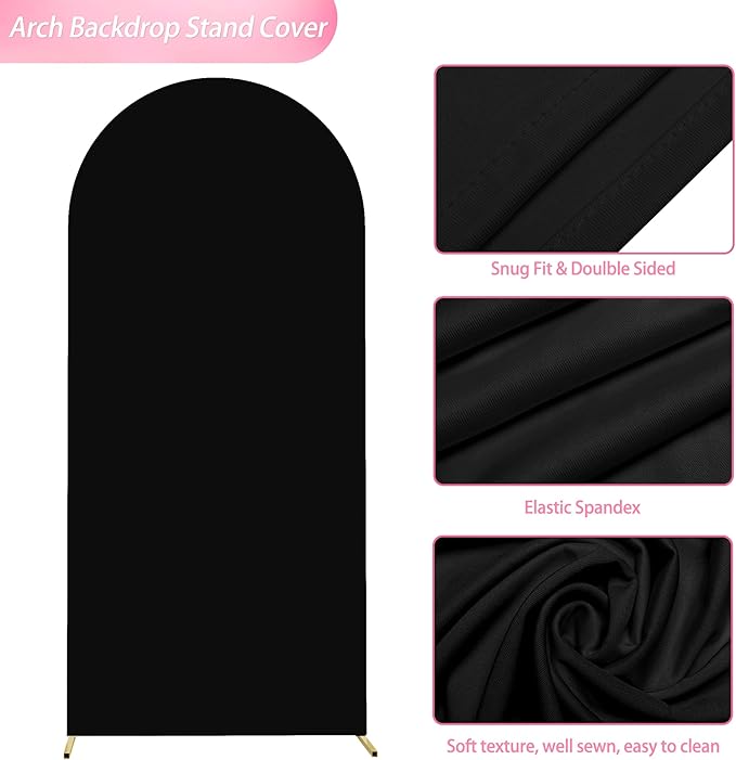 Wokceer 6 FT Wedding Arch Backdrop Stand and Arch Cover Metal Arch Stand with Arch Stand Cover for Birthday Party Wedding Ceremony Bridal Baby Shower Event Decor