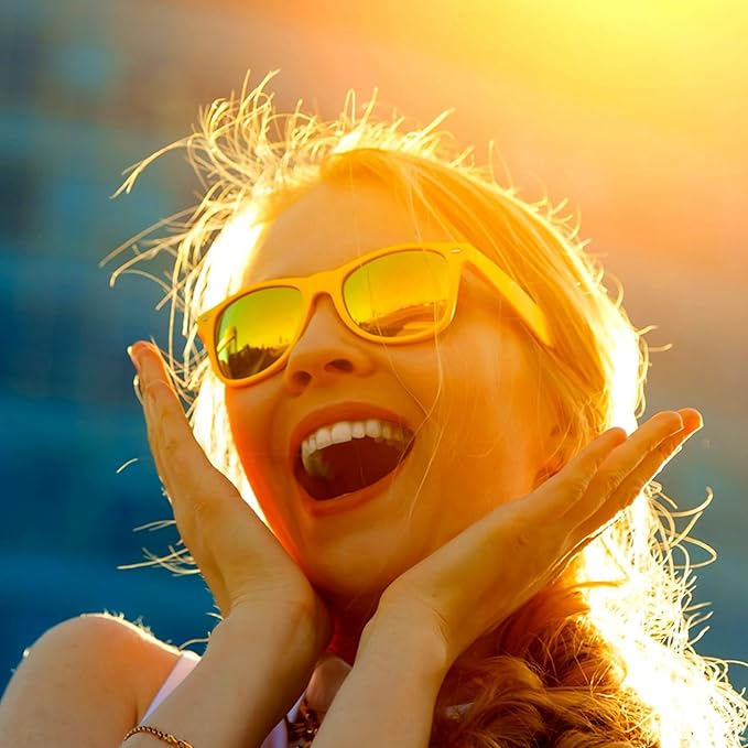Fsmiling Yellow Sunglasses Bulk Adult Party Sunglasses 80s Sunglasses Pack for Men Women Easter Party Favors-10Pack