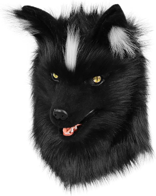 Animal Wolf Mask Cosplay Costume Accessories Furry Faux Fur Dog Fox Full Head Therian Masks Anime Dress up Party