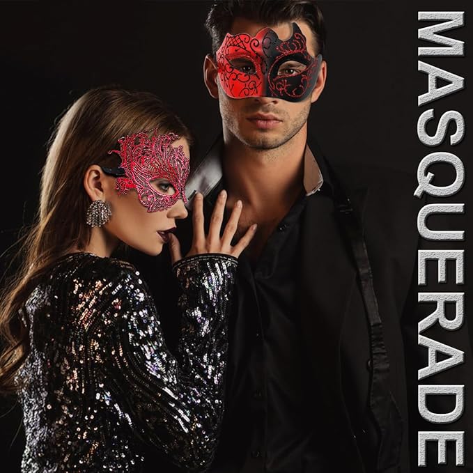Masquerade Masks for Women Men Couple Lace Eye Mask for Venetian Carnival Halloween Party Ball Prom Costume Mardi Gras