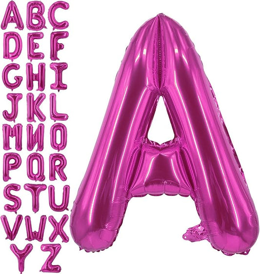 Lovoir 40 Inch Large Hot Pink Letter A Balloons Big Size Jumbo Mylar Foil Helium Balloon for Birthday Party Celebration Decorations Alphabet Hot Pink A