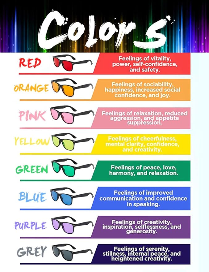 Pibupibu Neon Colors Party Favor Supplies Unisex Sunglasses Pack of 8