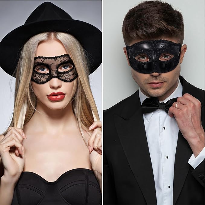 OIDEA Masquerade Mask for Couple - Roman Greek Venetian Mask Halloween Prom Party Costume Ball Mardi Gras Mask for Women Men