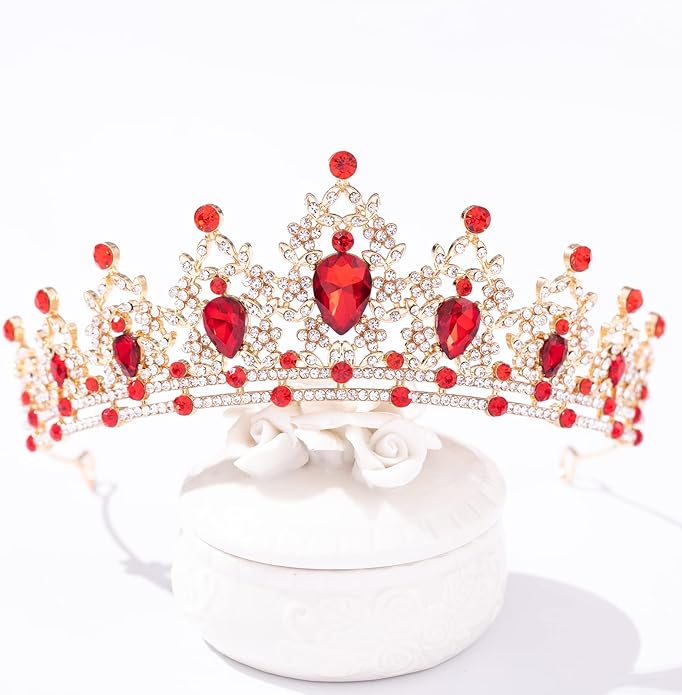 FORSEVEN Crystal Tiaras for Women, Wedding Tiaras and Crowns for Women Tiaras for Birthday Party Princess Crown Hair Accessories Bride Rhinestone Halloween Decorations Headband